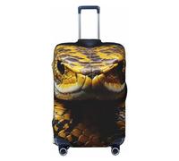 FJWSLCH Yellow Snake Luggage Cover for Suitcase TSA Approved Elastic Suitcase Cover Anti-Scratch Travel Luggage Protector Cover Washable Trolley Case Cover Fit 18-32 Inch Luggage, Black, L