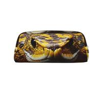 FJWSLCH Yellow Snake Makeup Bag Travel Cosmetic Bag for Women Men Pencil Case Zipper Toiletry Bag Purse, Gold, One Size