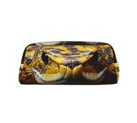 FJWSLCH Yellow Snake Makeup Bag Travel Cosmetic Bag for Women Men Pencil Case Zipper Toiletry Bag Purse, Silver, One Size