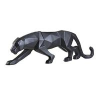 FJWYSANGU Gongguan Abstract Leopard Statues Panther Sculpture Hand Craved Animal Resin Modern Home Decoration Small Black