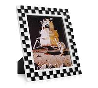 FJXMFRAME 8x10 Funky Picture Frames Checkered Black and White Picture Frame Cool Unique Checkered Home Decor for Wall or Tabletop Display, Fits 8x10 or 5x7 Photo with Mat