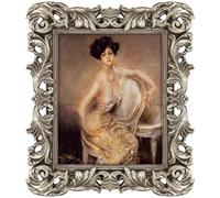 FJXMFRAME Silver Picture Frame 8x10 Ornate Vintage Baroque for Tabletop Wall Display, Gothic Antique Frame or Matted to 5x7 Photos