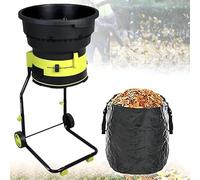 FJYAWEN 2500w Garden Leaf Shredder with Wheels and Storage Bag, Leaf Compost Shredder, 8000 Rpm Electric Shredder, 54cm Funnel Diameter 60M