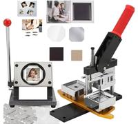 FJYAWEN 2x2 inch Square Magnet Maker Machine, DIY Photo Fridge Magnet Machine Kit, 1 Press Machine, 1 Paper Cutter, 100/1000Pcs Consumables,100sets-Acrylic+magnets