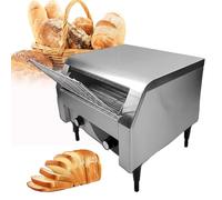 FJYAWEN Commercial Conveyor Toaster Catering Conveyor Toaster 2240W Electric Bread Machine 150/300/450 PCS/H Automatic Toaster Oven intelligent temperature control,Silver-150