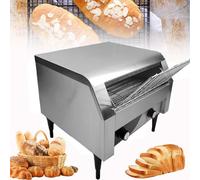 FJYAWEN Commercial Conveyor Toaster Catering Conveyor Toaster 2240W Electric Bread Machine 150/300/450 PCS/H Automatic Toaster Oven intelligent temperature control,Silver-300