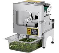 FJYAWEN Commercial Scallion Slicer, Electric Vegetable Cutter, Commercial Vegetable Slicer with a Receiving Tray, 150kg/H, For Veggie Onion Garlic Ginger Chili B