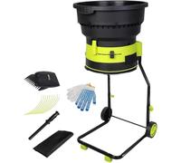 FJYAWEN Electric Leaf Mulcher, 8000 Rpm Motor for 17:1 Reduction Ratio Mulch up to 55-Gallons per Minute Leaf Shredder with Leaf Scoops Spade, Collection Bag, 20 Extra Cutting Lines 60M