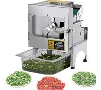 FJYAWEN Electric Vegetable Chopper, 200w Vegetable Slicer Food Processor, 150kg/H, 1.5-35 Mm Thickness and Length Are Adjustable, For Chives Scallions Beans Chili B