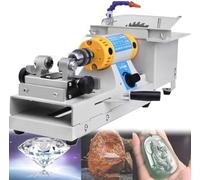 FJYAWEN Lapidary Rock Grinder Polisher 750w Multifunction Table Saw Jewelry Rock Polishing Bench Lathe Polisher Drilling Machine 800-10000 Rpm