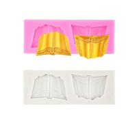 FJYXCHENXM 2 Pcs Book Silicone Moulds Reliable Book Shape Silicone Fondant Moulds for Home Kitchen Restaurant(Pink, Gray)