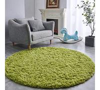 FJZFING Grass Green Round Rug Ultra-Soft Plush Modern 6x6 Circle Area Rug for Kid's Bedroom, Fluffy Shag Circular Rug for Nursery Room, Cute Grass Green Carpet for Teen's Room