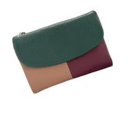 FJZFXKZL Joyfullygo Wallet, Unisex Leather Billfold Wallet, Waterproof Design，Credit Card Holder, Coin Holder and Cash Slots (Contrast Color - Green)