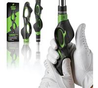 FJZLIFE Golf Grip Trainer, Golf Training Aid for Correct Hand Position & Swing,Snap-On Golf Swing Trainer to Improve Accuracy，Fix Slice & Hook,Ideal for Beginners & All Skill Levels Black-Green