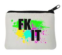 FK IT FCK It Colorful Pop Art Stylish Neoprene Coin Purse Pouch 10x11cm White