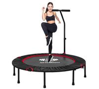 FK Sports 40"/48" Foldable Fitness Mini Trampoline, Rebounder for Adults, Indoor With Adjustable Handle for Body Exercise Workout, Max Load-140KG