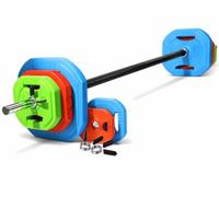 FK Sports Adjustable Barbell Weights Set 20KG/30KG, Steel Bar with Cast Iron Weight Plates, Home Gym Weight Lifting Set for Strength Training, Body Pump, Squats, Deadlifts, Full Body Workout