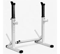 FK Sports Adjustable Squat Rack 250KG Max Load - Heavy Duty Barbell Rack with Built-in Weight Plate Storage, Height Adjustable Bench Press & Dip Station for Strength Training Home Gym