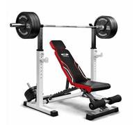 FK Sports Adjustable Squat Rack & Weight Bench Set - Heavy Duty Home Gym Equipment, Multi-Function Bench Press & Squat Stand, Full Body Strength Training Workout Kit