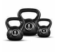 FK Sports Cast Iron Kettlebell Set, Vinyl Coated Kettle Bell Weights for Home Gym, Strength Training, Weight Lifting, Functional Fitness & Full Body Workout, Wide Ergonomic Handle, Flat Base