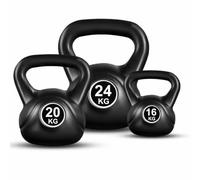 FK Sports Cast Iron Kettlebell Set, Vinyl Coated Kettle Bell Weights for Home Gym, Strength Training, Weight Lifting, Functional Fitness & Full Body Workout, Wide Ergonomic Handle, Flat Base, 60KG SET