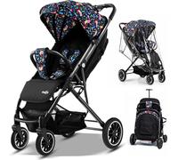 FK Sports Lightweight Baby Stroller Pushchair, Foldable Travel Buggy from Birth to 3 Years, Reclining Seat, 5-Point Harness, One-Hand Fold, Large Storage Basket & Cup Holder (Cartoon)