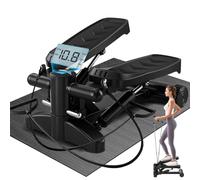 FK Sports Mini Stepper for Exercise - Cardio Step Machine with Resistance Bands, LCD Display, Anti-Slip Pedals & Anti-Slip Mat, 150KG Weight Capacity - Home Workout Equipment