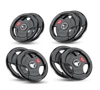 FK Sports Olympic Weight Plates with Rubber Finish - Cast Iron Core, Tri-Grip Design, 2" Opening, Barbell Weight Set for Home & Gym Strength Training - 2.5kg, 5kg, 15kg, 20kg, 25kg Pairs (100KG Set)