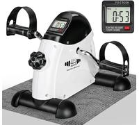 FK Sports Pedal Exerciser, Mini Exercise Bike with Digital Display, Pedal Sit Down Under Desk Bike for Leg Arm Foot, Small Cycle Equipment for Home, Office, Elderly (White)