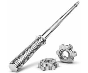 FK Sports Standard Barbell 1” inch Spinlock Weight Lifting Bar 2 Collars 4ft 5ft 6ft 7Ft (5ft)