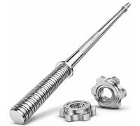 FK Sports Standard Barbell 1” inch Spinlock Weight Lifting Bar 2 Collars 4ft 5ft 6ft 7Ft (7ft)