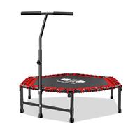 FK Sports Trampoline 40"/48" - Rebounder Trampoline for Adults, Indoor & Outdoor Trampoline with Adjustable Handle, Mini Fitness Trampoline for Exercise & Workout - Quieter & Softer Bungge Trampoline