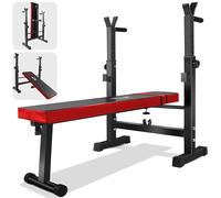 FK Sports Weight Bench With Barbell Rack & Dip Station, 250 KG Stable Bench Press for Home Gym, Adjustable Flat & Incline Workout Bench for Full Body Training with Squat Rack