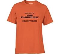 FKASBOOLK Isle of Wight T Shirt Property of HM Prison Parkhurst Design Colour41 Orange