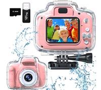 FKATEEN - 2 Inch Kids Waterproof Underwater Digital Camera 1080P HD IPS Display for Kids 3 4 5 6 7 8 9 10 Years Old Christmas Birthday Gift