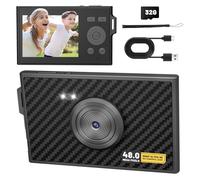 FKATEEN Digital Camera, FHD 1080P Kids Camera 16X Zoom Anti Shake, 48MP Compact Portable Ultra-Thin Point Shoot Camera Gift for Kid Student Children Teen Girl Boy with 32GB SD Card