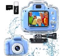FKATEEN Kids Camera Waterproof Underwater Camera for 3-12 Year Old Boys Girls 2 Inch IPS Screen 1080P HD Digital Kids Video Camera Indoor Outdoor Action Cameras Best Christmas Birthday Gifts