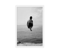 FKBALCZ Boy Jumping Into The Water Poster Canvas Poster Wall Art Decor Print Picture Paintings for Living Room Bedroom Decoration 12x18inch(30x45cm)