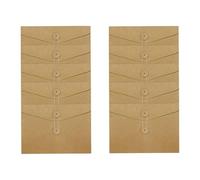 Fkereg 10 Pack Kraft Paper Envelopes with String, Small Brown Envelopes, Kraft String Envelope File Folder, Vintage Card Filing Envelopes for Invitation Postcard Photos (23.5 x 17 cm)