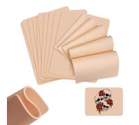 Fkereg 15 Pack Fake Skin Tattoo, 3mm Tattoo Practice Skin 15x20 cm, Thick Double Sides Real Feeling Soft Silicone Skins Sheet, Eyebrow Lip Tattooing Supplies for Beginners & Experienced Artist