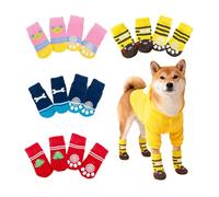 Fkereg 16 Pieces Dog Socks for Hardwood Floors Anti Slip, Dog Grip Socks to Prevent Licking Paws & Scratching, Puppy Booties, Paw Protection Traction for Tiny Small Medium Large Pet Doggie Cat, L
