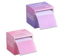 Fkereg 2 Pack Pull-Out Full Adhesive Sticky Notes Roll Tape 512 Sheets 8 Patterns, 1.8 x 2.5 Inch Cute Sticky Note Pads, Colorful Self-Stick Memo Paper Pad Label Stickers for Writing, Purple & Pink
