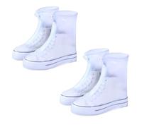 Fkereg 2 Pairs Waterproof Shoe Covers for Rain, Reusable Rain Shoe Boot Covers for Women Men, Clear Shoe Protector Covers, Anti Slip for Cycling Travel Hiking Riding Camping, XL
