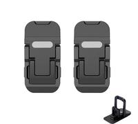 Fkereg 2Pcs Alloy Foldable Keyboard Riser, Dual Tilt Angle Adjustable Keyboard Lift, Mini Portable Laptop Computer Stand, Adhesive Universal Notebook Stand Feet for Office Desk (Black)