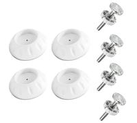 Fkereg 4 Pack Gate Wall Protector with Threaded Spindle Rods M10, Pressure Mounted Gate Extender Extension, Dog Gate Banister Adapter, Pet Gate Wall Cups Replacement Parts Hardware for Stairs