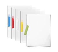 Fkereg 5 Pack Clear Report Covers with Swing Clip, Assorted Colors Resume Portfolio File Folders for A4 and Letter Size Paper, Project Presentation Binder Folder for Office Documents, B