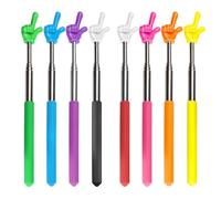 Fkereg 8 Pieces Telescopic Finger Pointer Stick, Teacher Pointer Stick for Classroom, Retractable Teaching Aids, Hand Reading Pointer, Extendable Pointing Stick for Whiteboard Office Presentation, C