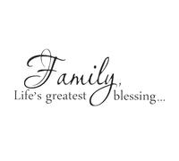 Fkereg Family Life's Greatest Blessing Wall Decals Peel and Stick, Removable Family Wall Decor Stickers for Living Room, Positive Saying Wall Art Vinyl, Motivation Lettering Inspirational Quotes