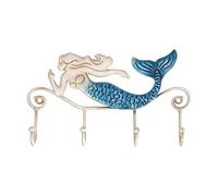Fkereg Small Key Holder Wall Mount, Decorative Mermaid Wall Mounted Key Hanger Rack, Entry Way Key Ring Chain Holder Organizer for Wall Decor, Metal Hat Rack for Door Hanging Towel Purse, A