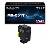 FKESABJWQ MX-C51T Toner Cartridge for Sharp MX-C507P Printer | High Yield MX-C51TB MX-C51TC MX-C51TM MX-C51TY Toner Cartridges,Magenta-1 Pack